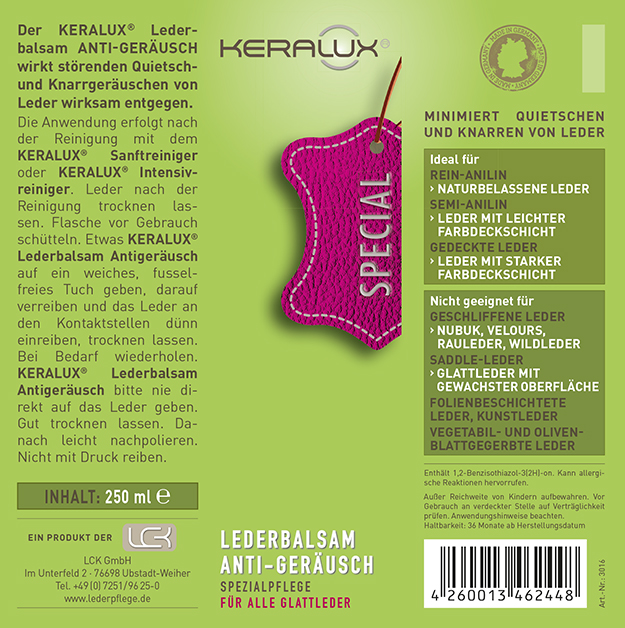 KERALUX® Leather Balm 'sound damping' 2
